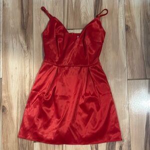 Elegant Red Satin Dress